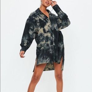 NWT! Oversized Acid Wash Shirt Dress